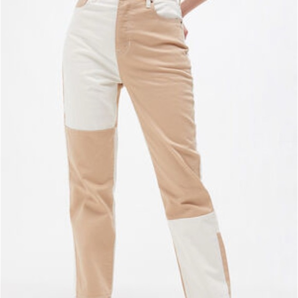 PacSun Two-Tone Paneled High Waisted Straight Leg Jeans